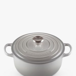 Le Creuset Signature Cast Iron Round Casserole, Mist Grey, 24cm