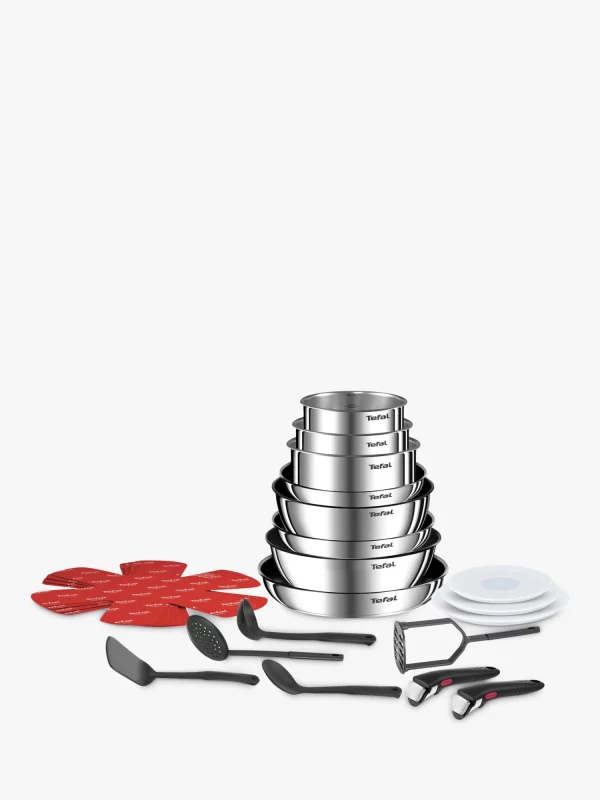 Tefal Ingenio Emotion Stainless Steel Pans, Lids & Utensils Set, 22 Piece
