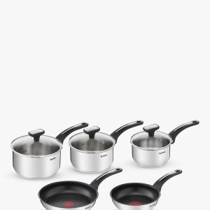 Tefal Emotion Stainless Steel Saucepan & Non-Stick Frying Pan Set, 5 Piece