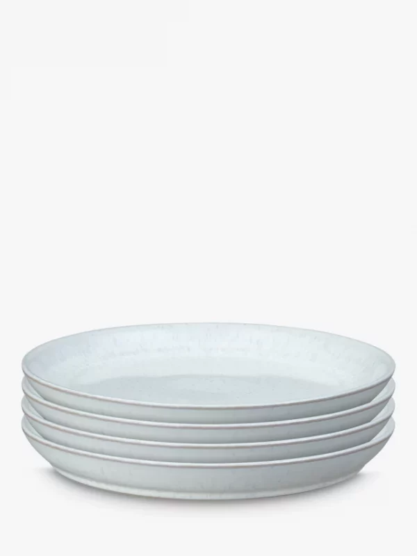 Denby White Speckle Dinner Plates, Set of 4, 26cm