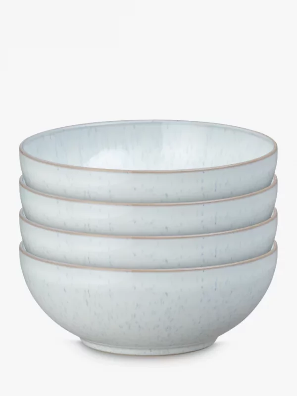Denby White Speckle Cereal Bowls, Set of 4